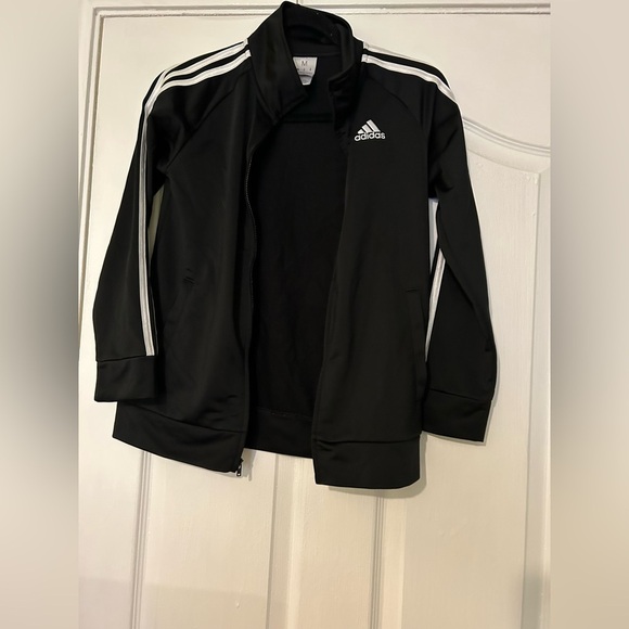 Adidas unisex Athletic Sport Tricot Bomber Jacket, Black Big Kid M 10/12 - Picture 1 of 11